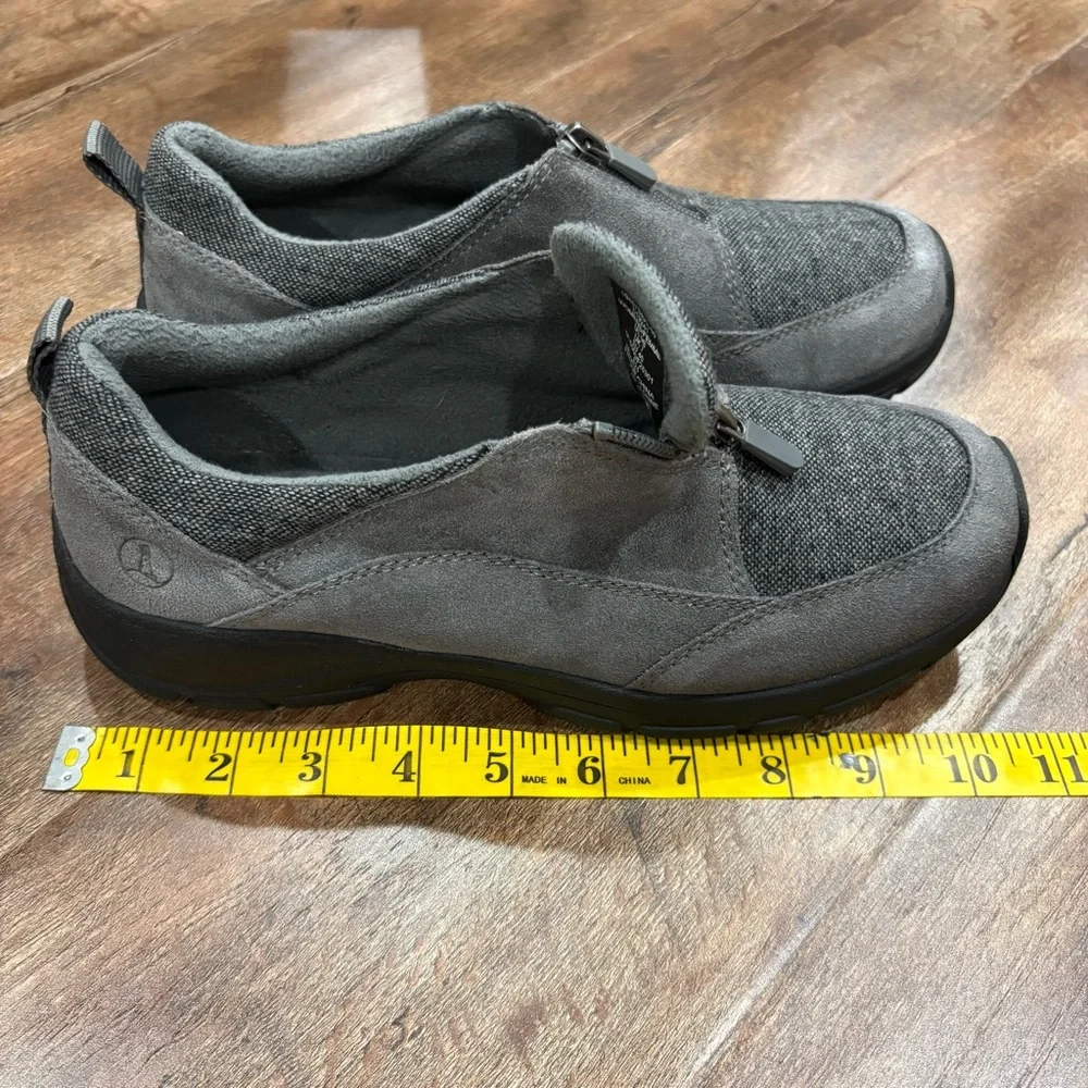 Lands'‎ End Women's Gray Zip-Front Slip-On Comfort Walking Shoes